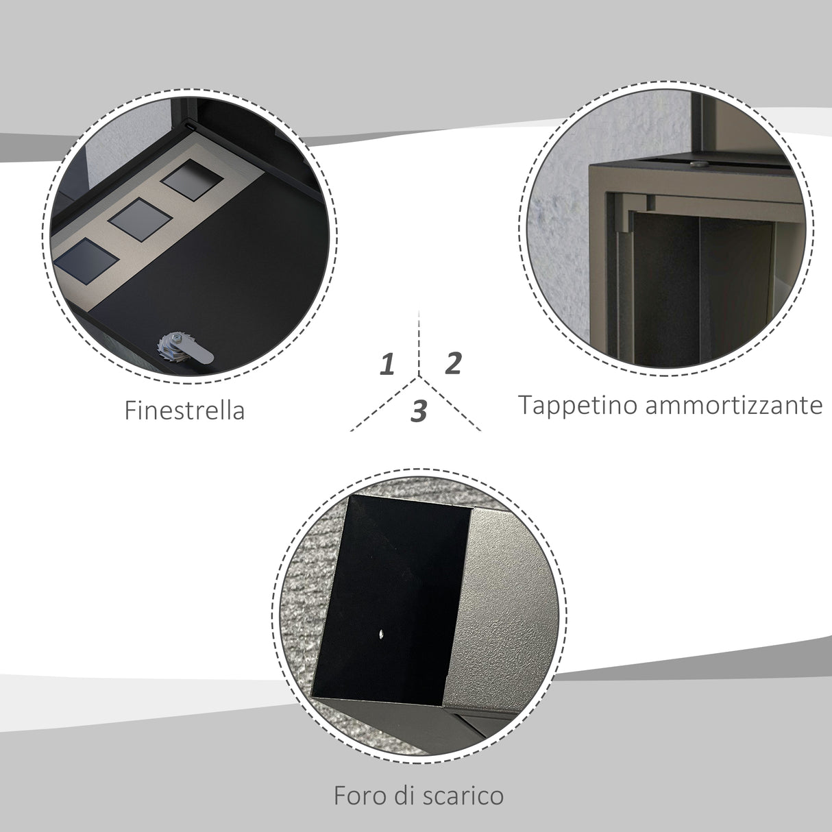 easycomfort easycomfort cassetta postale in metallo con 2 chiavi di sicurezza 3 finestre e foro di drenaggio 36 5x11 5x29 cm nera