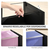easycomfort easycomfort cassettiera portadocumenti a 4 cassetti con binario regolabile e 2 serrature in legno 40x40x131 cm nero