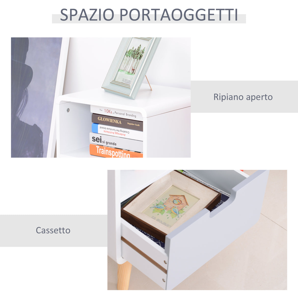 easycomfort easycomfort comodino con cassetto in mdf e legno di pino per camera da letto soggiorno e bagno 40x38x58 cm