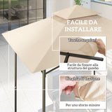 easycomfort easycomfort copertura per gazebo da giardino per barbecue 1 52x2 44 m a 2 livelli in poliestere 160gsm beige
