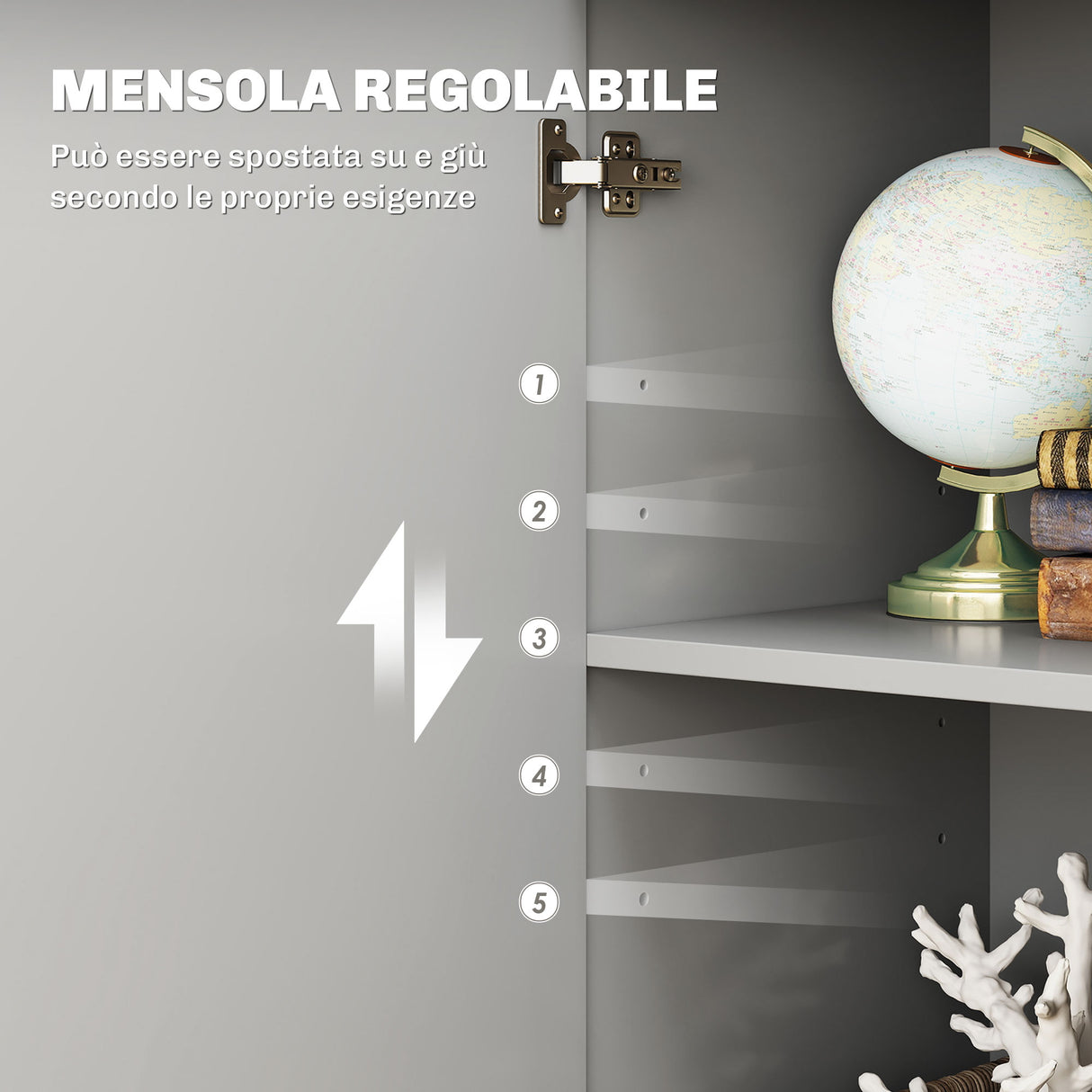 easycomfort easycomfort credenza moderna con 3 armadietti e 2 cassetti in legno 106x35x76 cm grigio chiaro