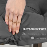 easycomfort easycomfort cuscino per panchina da giardino con laccetti e imbottitura spessa 100x40cm grigio scuro