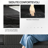 easycomfort easycomfort divanetto per esterni 2 posti con tavolino da caffe in acciaio e rattan pe 137x59x82 cm nero