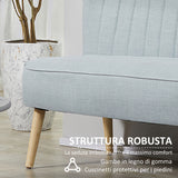 easycomfort easycomfort divano 2 posti moderno in tessuto senza braccioli con gambe in legno 117x56 5x77 cm celeste