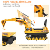easycomfort easycomfort escavatore ruspa giocattolo cavalcabile per bambini max 30 kg con schienale braccio mobile e vano contenitore 78x24x58 5cm