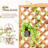 easycomfort easycomfort fioriera con traliccio per rampicanti e fondo ampio in legno di abete 76x36x170 cm marrone
