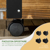 easycomfort easycomfort fioriera con traliccio per rampicanti e rotelle in legno di abete 65x31x147 cm marrone
