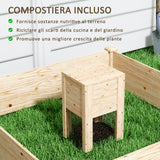 easycomfort easycomfort fioriera da esterno in legno di abete con compostiera e fondo aperto 123x123x25 5 cm color legno
