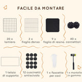 easycomfort easycomfort gabbia per animali piccoli modulabile con casette rialzate per porcellini dindia e ricci nero