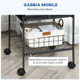 easycomfort easycomfort gabbia per pappagallini con 2 posatoi e scala ad arco in acciaio 62 5x62 5x156 cm grigia