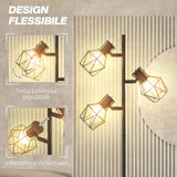 easycomfort easycomfort lampada da terra 40w con 3 luci regolabili e interruttore a manopola in metallo 41x28x169 cm nero