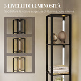 easycomfort easycomfort lampada da terra con 4 ripiani 3 luminosita regolabili e interruttore a pedale 29x29x163 cm nero