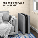 easycomfort easycomfort letto pieghevole su 5 livelli con materasso e 4 rotelle in metallo e tessuto effetto lino 180x70x38 cm grigio
