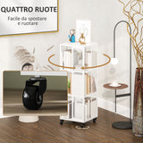 easycomfort easycomfort libreria moderna a 3 ripiani in metallo a rete con ruote 35x35x99 cm bianco