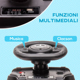 easycomfort easycomfort macchina elettrica per bambini 18 48 mesi con un clacson funzionante e usb auto licenza mercedes benz con musica beige