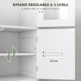 easycomfort easycomfort mobile colonna bagno con 3 armadietti e ante in vetro e a persiana 60x30x170 5cm bianco