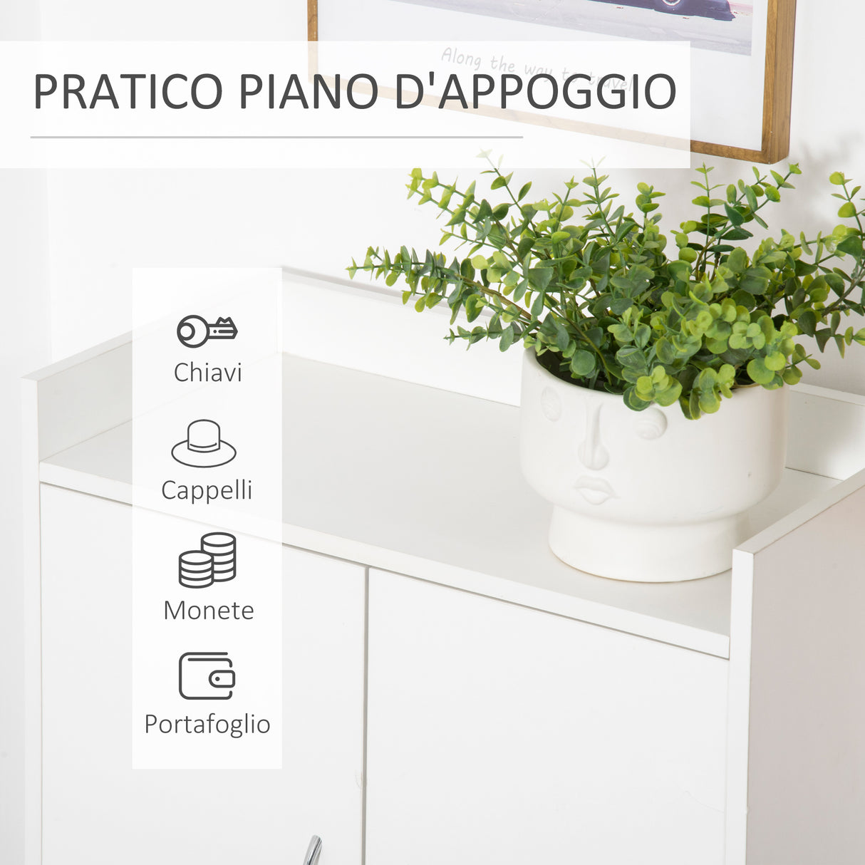 easycomfort easycomfort mobile scarpiera salvaspazio in legno bianco con ripiano aperto armadio scarpiera di design per ingresso 60x30x92cm ean 8054144133782