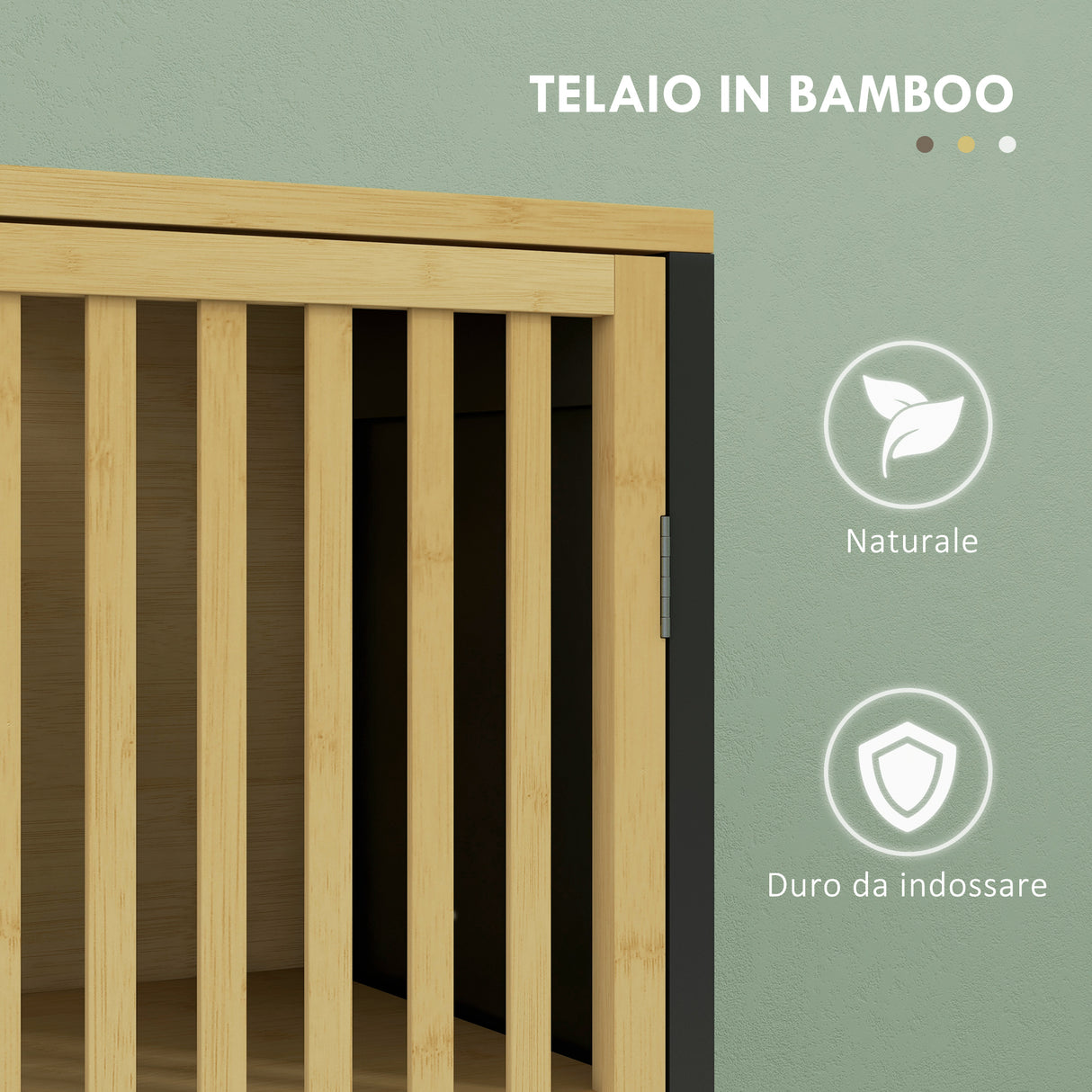 easycomfort easycomfort mobiletto bagno a doghe con 2 ripiani aperti e 2 armadietti in mdf e bambu 32x30x172 cm nero e color legno