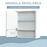 easycomfort easycomfort mobiletto bagno pensile con antine a specchio 55x17 5x60cm bianco