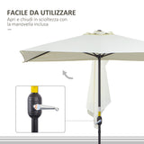 easycomfort easycomfort ombrellone da parete mezzaluna salvaspazio con apertura a manovella beige
