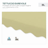 easycomfort easycomfort ombrellone decentrato 2 5x2 5 m con base a croce e apertura a manovella in metallo e poliestere beige