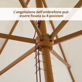 easycomfort easycomfort ombrellone m da giardino 2x3 in legno laccato con copertura rimovibile bianco