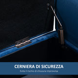 easycomfort easycomfort panca contenitore imbottita per interno in tessuto vellutato con braccioli 118x42x66cm blu