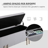 easycomfort easycomfort panca contenitore imbottita per soggiorno e camera da letto 100 x 40 x 42 cm grigio ean 8054144132105