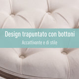 easycomfort easycomfort panca fondoletto semicircolare con struttura in legno e imbottitura in stile chesterfield beige 1405x51x48cm ean 8054144138909