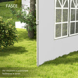 easycomfort easycomfort pareti per gazebo 3x3 o 3x4 con finestrelle incluse in plastica e tessuto oxford 295x195 cm bianco