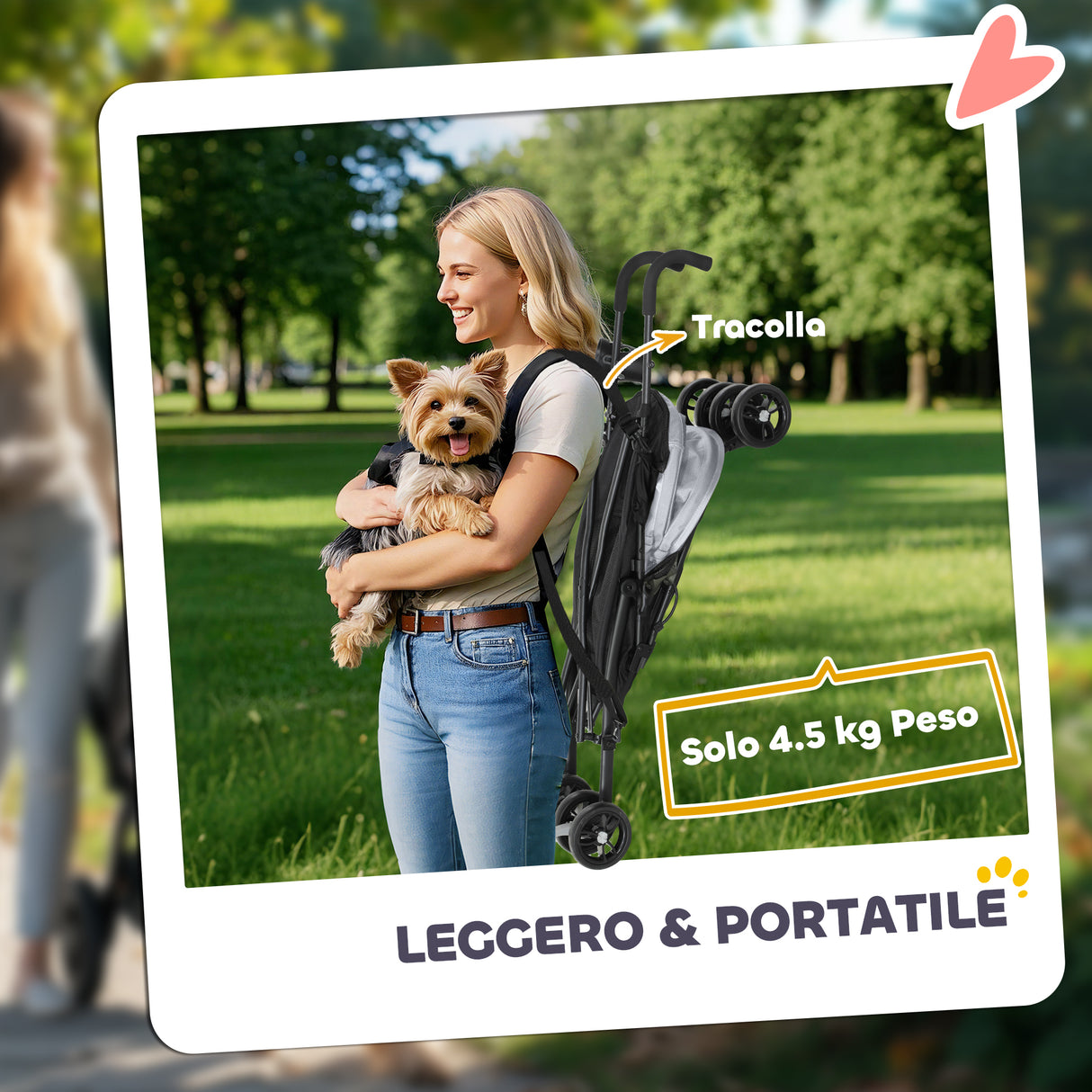 easycomfort easycomfort passeggino per cani con 2 finestre a rete in acciaio e tessuto oxford 76x44x103 cm nero e grigio chiaro
