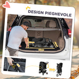 easycomfort easycomfort passeggino per cani pieghevole con portabicchieri e cestino in acciaio e poliestere 75x45x97 cm grigio carbone