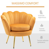 easycomfort easycomfort poltrona a conchiglia poltroncina vintage poltroncina da camera e salotto design elegante con schienale alto 76x67x74cm giallo ean 8055776910246