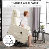 easycomfort easycomfort poltrona elettrica alzapersone reclinabile 145 poltrona relax elettrica in pelle pu con telecomando tasche laterali e poggiapiedi integrato crema ean 8055776913964