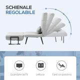 easycomfort easycomfort poltrona letto 3 in 1 con cuscino incluso in acciaio e poliestere 71x71x97 cm grigio chiaro