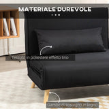 easycomfort easycomfort poltrona letto 3 in 1 con schienale reclinabile su 6 posizioni in tessuto 94x78x80 cm nero