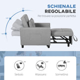 easycomfort easycomfort poltrona letto singolo reclinabile su 3 livelli con cuscino extra 69x82x85cm grigio chiaro