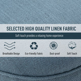easycomfort easycomfort poltrona per salotto imbottita con cuscino in tessuto effetto lino e legno 52 5x69x77 cm blu