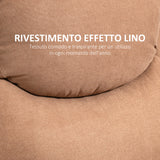 easycomfort easycomfort poltrona relax manuale reclinabile a 150 con poggiapiedi in tessuto 93x88x102cm marrone scuro