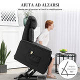 easycomfort easycomfort poltrona relax reclinabile alzapersone elettrica con telecomando e poggiapiedi 80x94x104cm nero