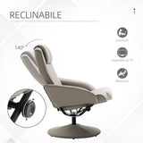easycomfort easycomfort poltrona relax reclinabile con pouf poggiapiedi abbinato e rivestimento in finta pelle 71x78x101cm grigia ean 8054144134468
