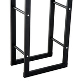 easycomfort easycomfort porta legna per casa e giardino in ferro nero 60x25x100cm