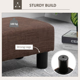 easycomfort easycomfort pouf poggiapiedi in tessuto effetto lino imbottito 40x30x24cm marrone scuro