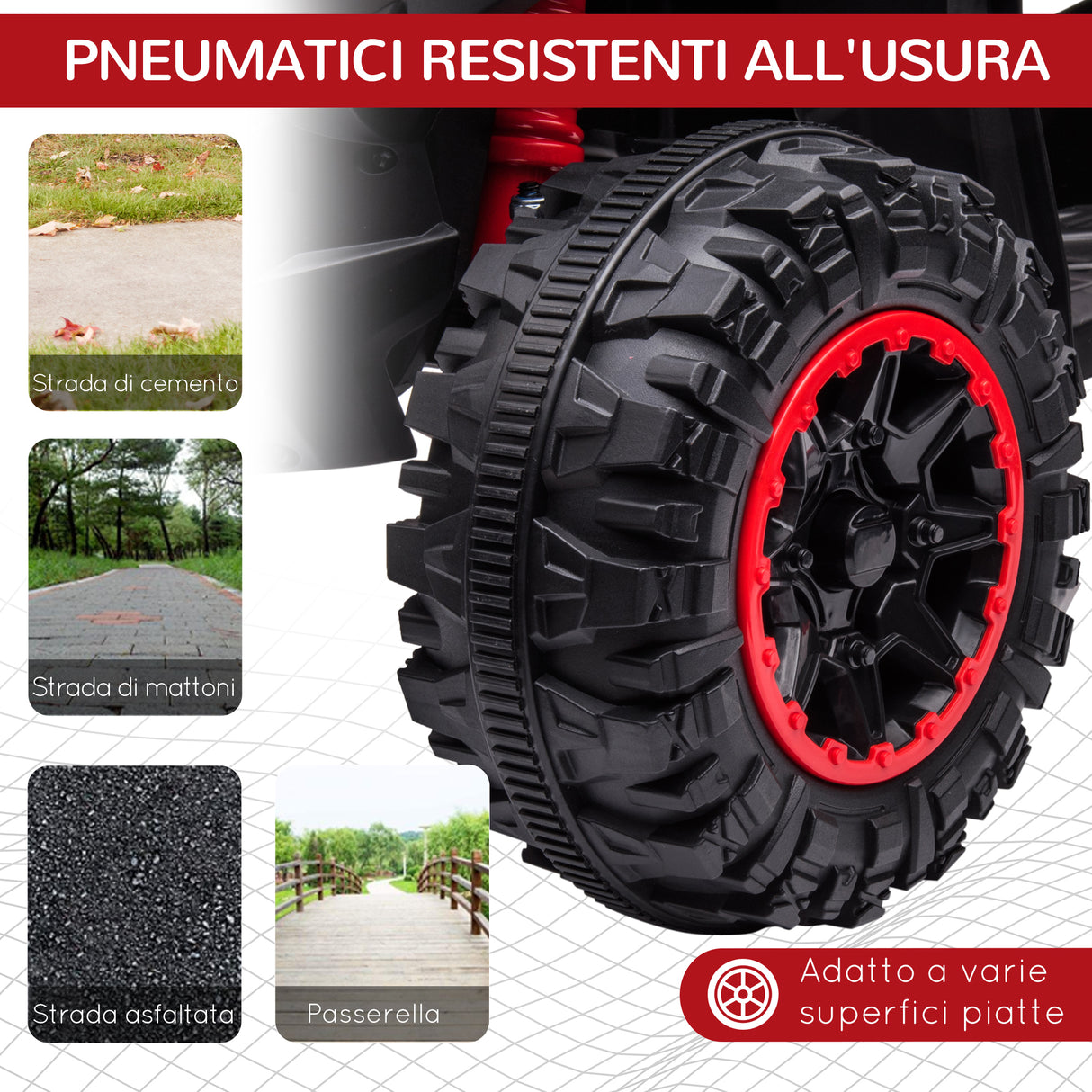 easycomfort easycomfort quad elettrico per bambini 12v 2 velocita ruote larghe con sospensioni e fari led eta 3 5 anni rosso