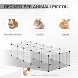 easycomfort easycomfort recinto per animali modulabile con pannelli 35x35 cm e accessori in acciaio e pp 140x70x70 cm nero