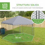 easycomfort easycomfort recinto per galline con tetto e porta bloccabile in acciaio per 10 15 animali 4x3 5x2 6m