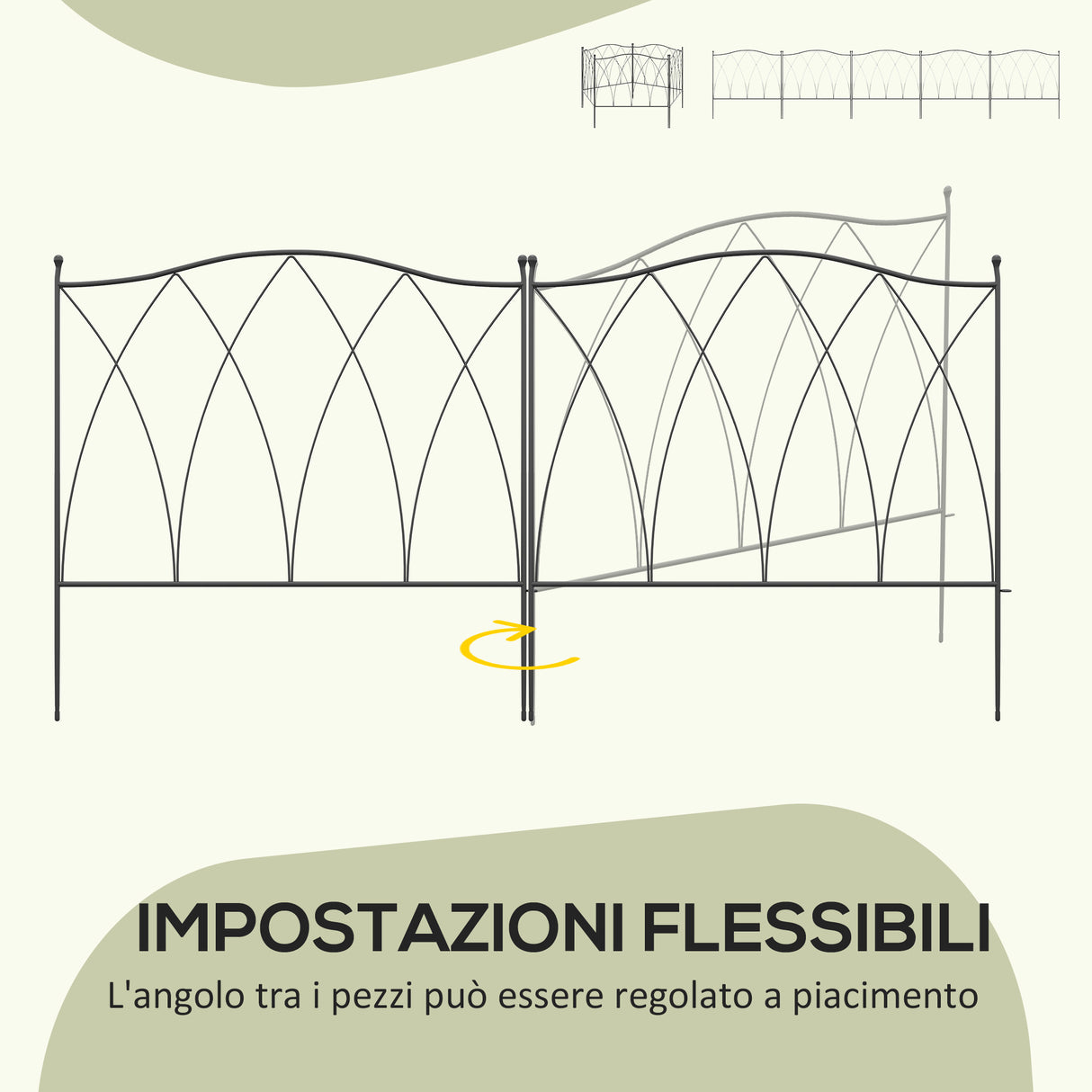 easycomfort easycomfort recinzione esterna a 5 pannelli in metallo con lacci 305x62 cm nera