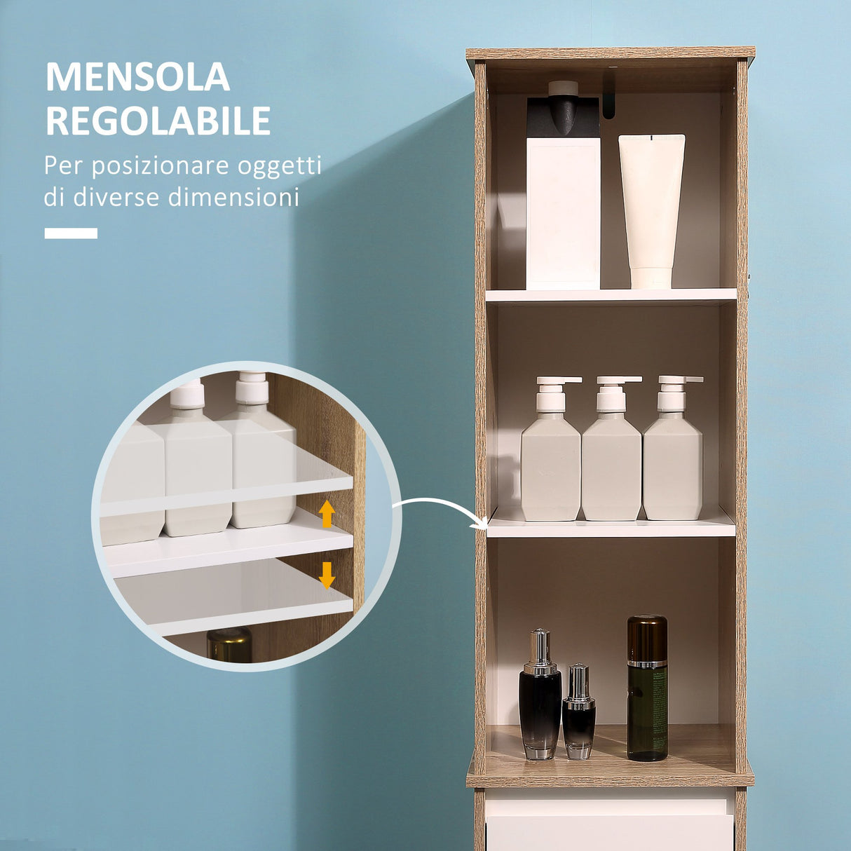 easycomfort easycomfort scaffale bagno salvaspazio in legno mobiletto a colonna con ripiani armadietto e cassetto bianco 32 6x30x171 2cm