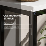 easycomfort easycomfort scaffale per piante a 4 livelli in acciaio e legno 34x34x70cm bianco e nero