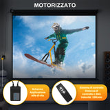 easycomfort easycomfort schermo per proiettore 120 formato 43 regolabile con telecomando 244x183cm nero